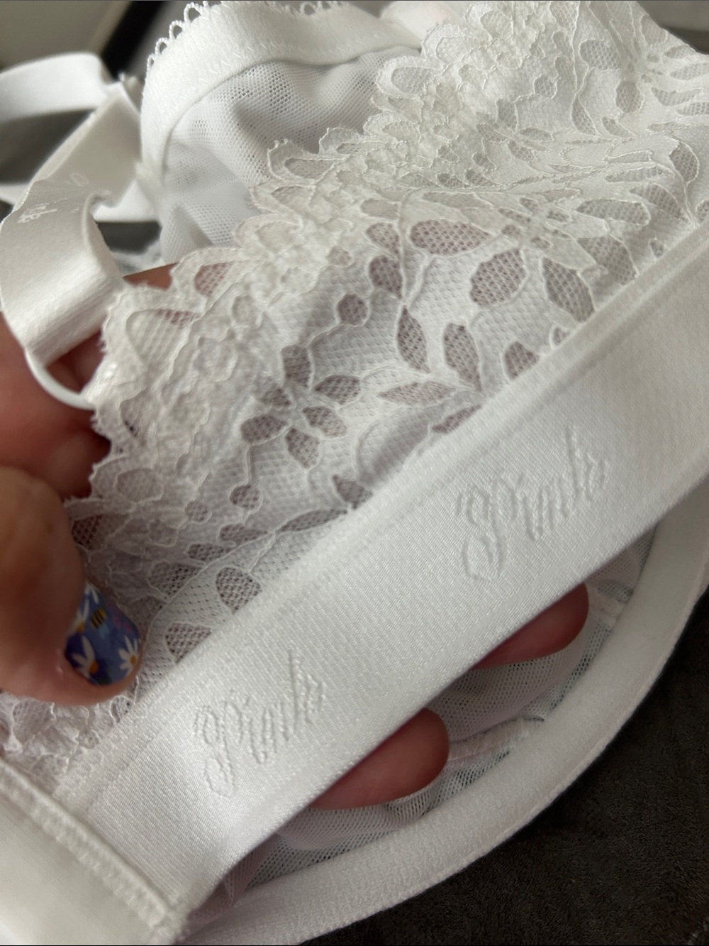 ⚜️ PINK Victoria Secret NEW White Lace Bralette Bra - Picture 6 of 6